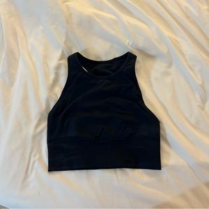 Lululemon Wunder Train High Neck Bra (Navy Blue, size 6)